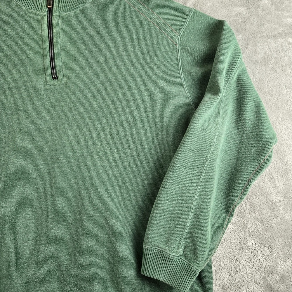 Tommy Bahama Sweatshirt Mens Green 1/4 Zip Mock Neck Long Sleeve Golf Resort - Picture 7 of 12